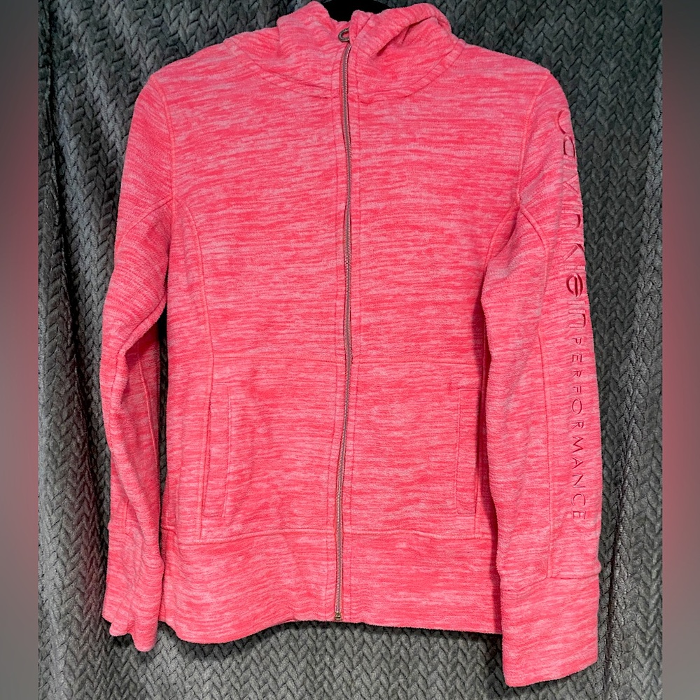 Calvin Klein Performance - Hooded Zip-up Sweatshirt - Peachy - Small